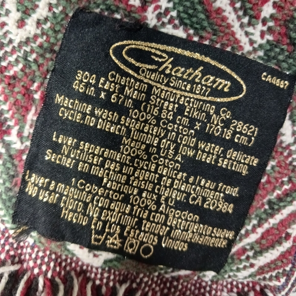 VINTAGE Twin Towers NYC CHATHAM Cotton blanket throw 46x67 inches - Picture 5 of 5